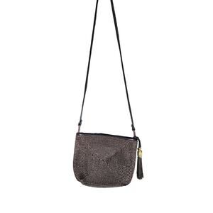 SAMIR Brown Weave Vintage Soft Leather Small Crossbody Bag